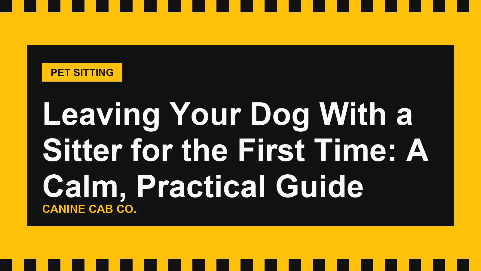 Leaving Your Dog With a Sitter for the First Time: A Calm, Practical Guide