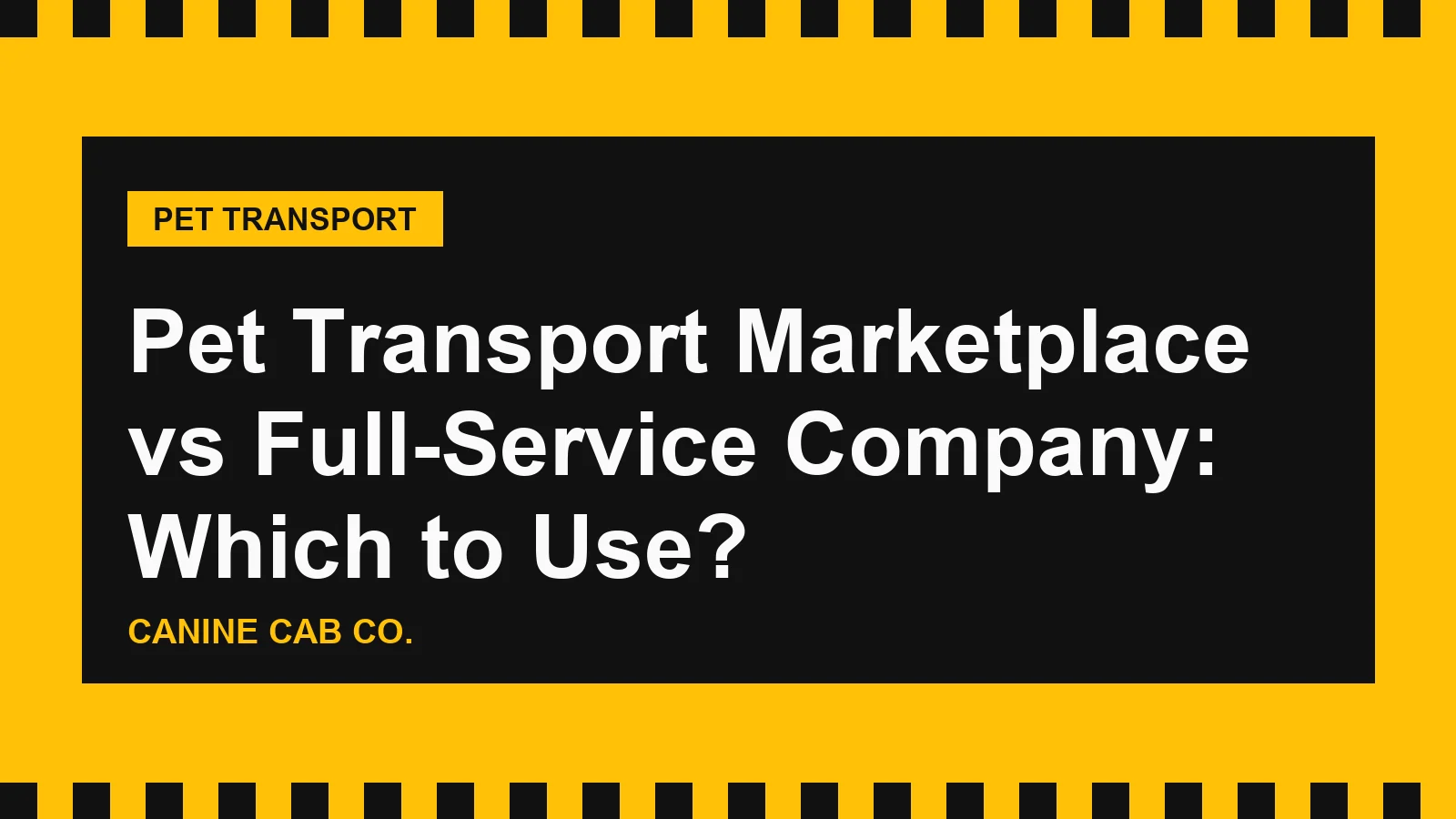 Pet Transport Marketplace vs Full-Service Company: Which to Use?