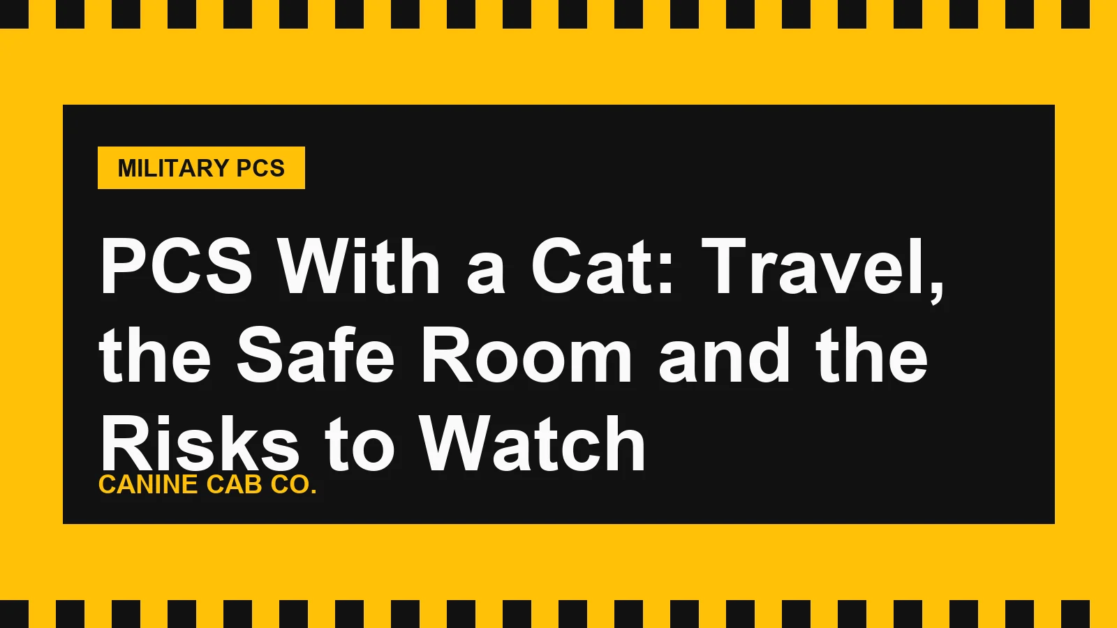 PCS With a Cat: Travel, the Safe Room and the Risks to Watch