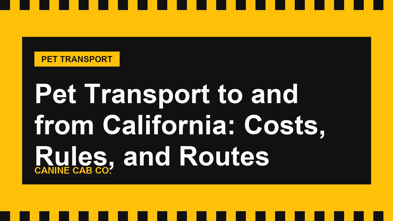 Pet Transport to and from California: Costs, Rules, and Routes