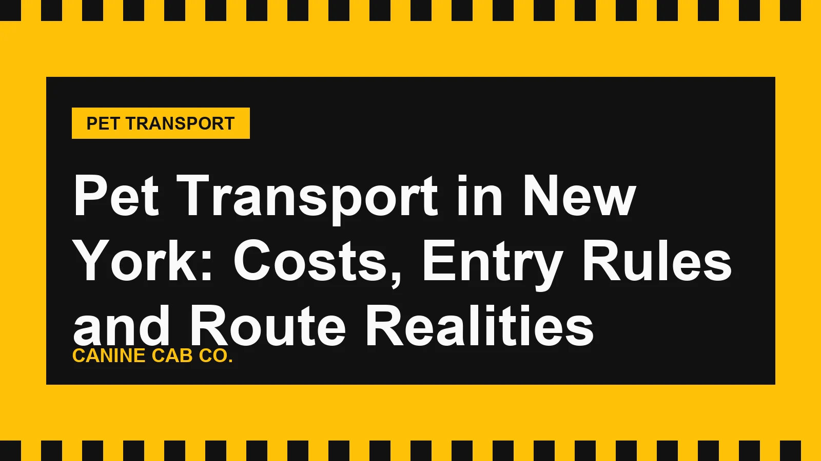 Pet Transport in New York: Costs, Entry Rules and Route Realities