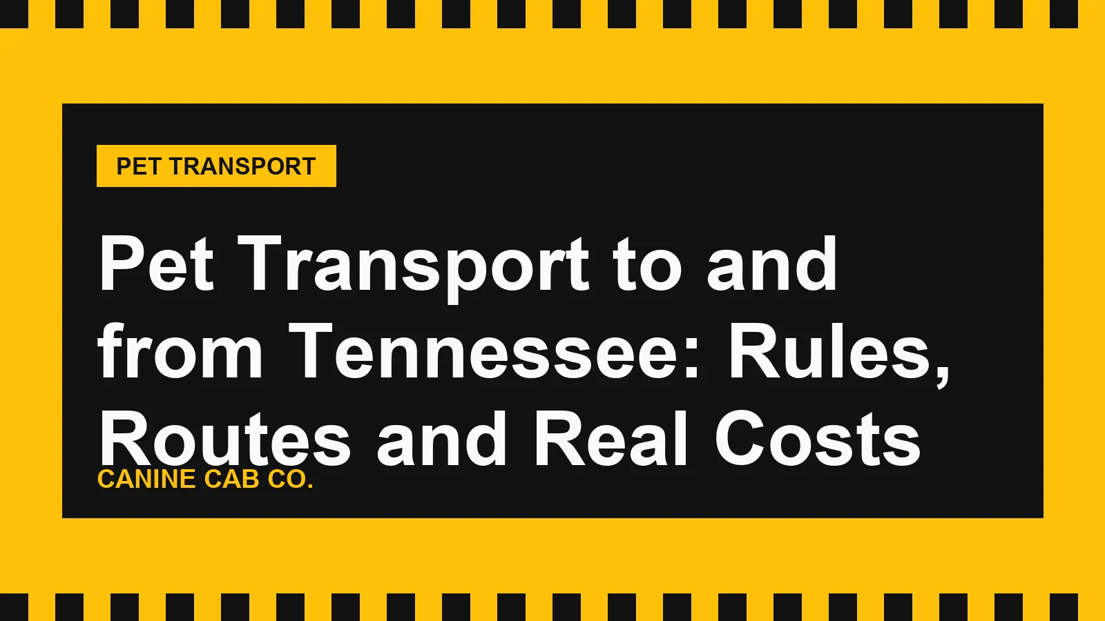 Pet Transport to and from Tennessee: Rules, Routes and Real Costs