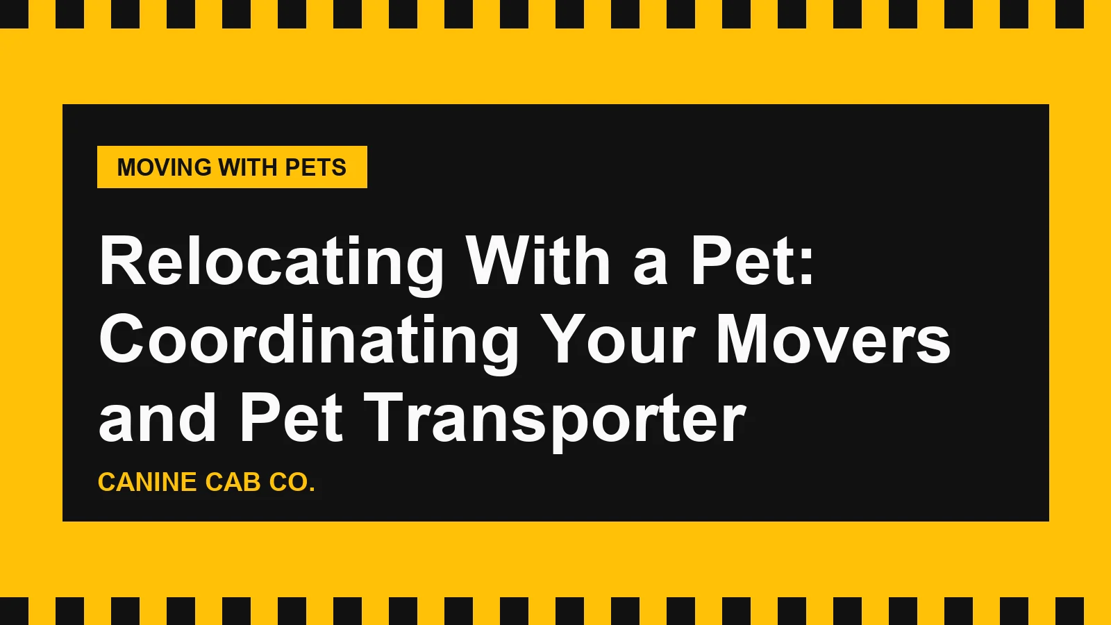 Relocating With a Pet: Coordinating Your Movers and Pet Transporter